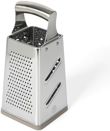 Martha Stewart Sprucedale 9.5-Inch Stainless Steel 4-Sided Box Grater – Durable Kitchen Cheese and Food Grater with Multiple Grating Surfaces (Pack of 8)