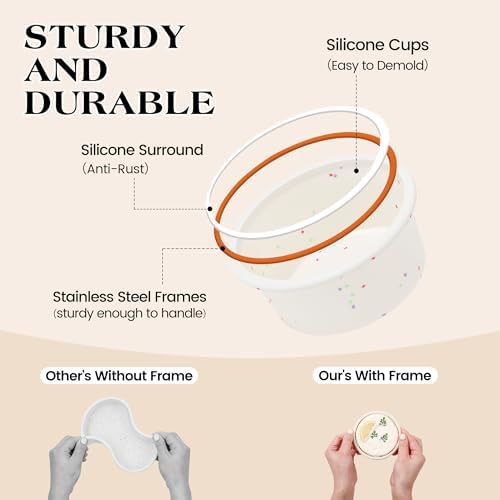 4 Inch Silicone Round Cake Pans, Cream