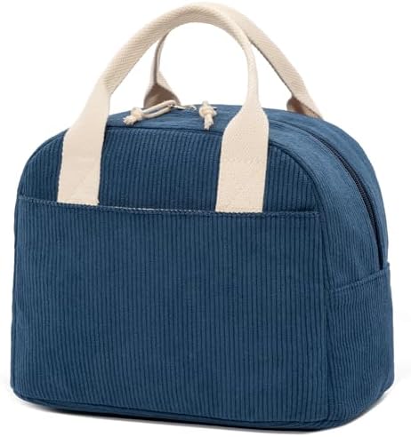 LOVELYWIND Lunch Box for Women Men, Corduroy Insulated Lunch Bag for Work