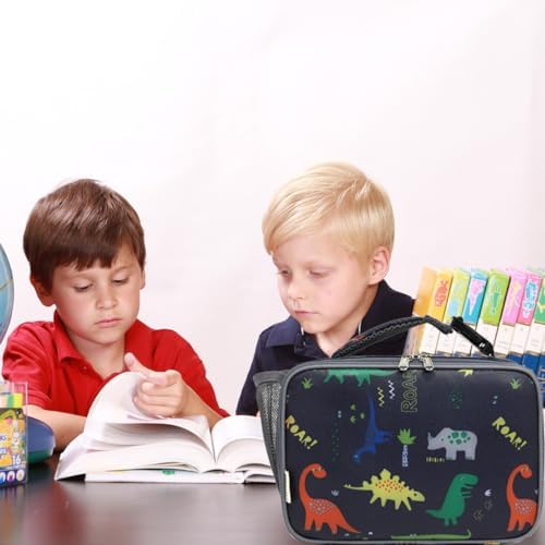 GYEUKHAM Insulated Lunch Box for School, Thermal Reusable Durable Freezable Lunch Bags for Kids Boys Girls Men Women - Small Soft Cooler Portable Lunch Tote Kit for Work Picnic Travel,Dinosaur