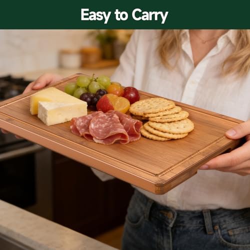 3-Piece Set Deep-Carbonized Bamboo Cutting Board for Kitchen, Carbonized