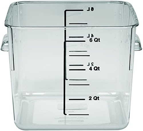 Rubbermaid Commercial Products Square Food Container, 6-Quart, Clear