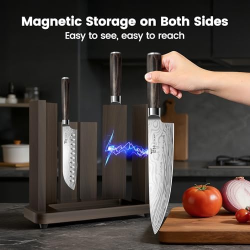 SYOKAMI 15-Piece Kitchen Knife Set with Magnetic Block, New for 2026