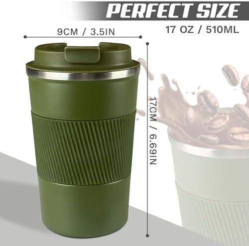 Vacuum Insulated Stainless Steel Travel Coffee Mug,Leak Proof Cup with Lid
