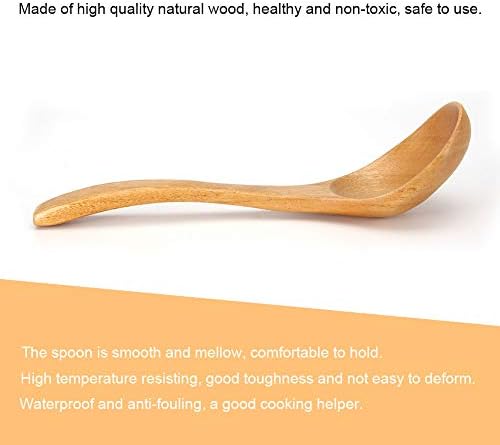 Wood Ladle with Long Handle, Natural Cooking Spoon (Wood color