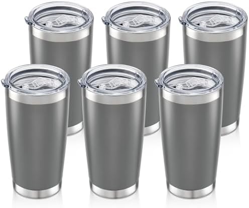 20oz Tumbler Bulk with Lid Stainless Steel Tumblers, 6 Pack