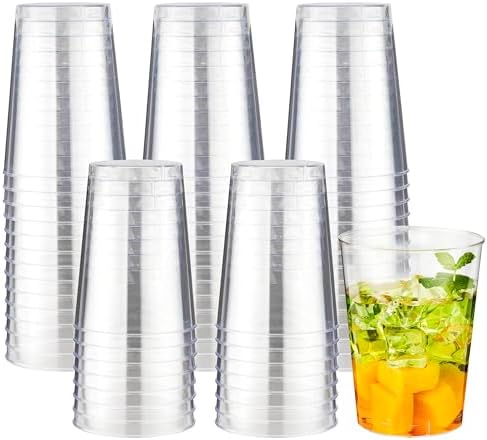 RACETOP 10 oz 200 Pack Clear Plastic Cups, Disposable Clear Plastic Cups for Parties, Gatherings, Weddings and Festival Events