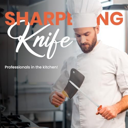 Utopia Kitchen Knife Sharpener Rod 12 Inch Honing Rod for Sharpening