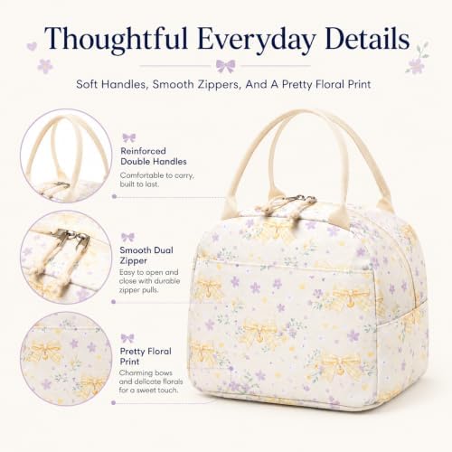 Bluboon Lunch Box for Women Cute Lunch Bag Reusable Insulated Lunch Bags Large Capacity Lunchbox Cooler for Work Picnic or Travel Gifts