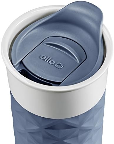 Ello Ogden BPA-Free Ceramic Travel Mug with Lid, Evening Blue, 16 oz