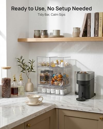 Vtopmart Clear Stackable Storage Drawers Set of 9, Plastic Organizer Bins