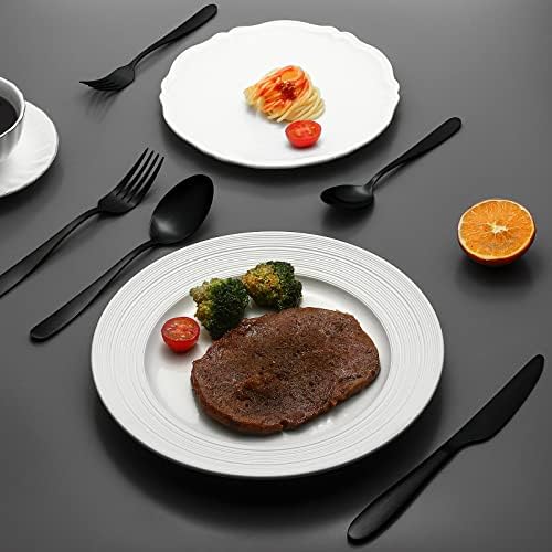 Compralo Matte Black Silverware Set for 8, 40 Pieces Black Flatware Set, Stainless Steel Tableware Cutlery Set Include Fork Spoon Knife, Kitchen Utensil Sets for Home and Restaurant