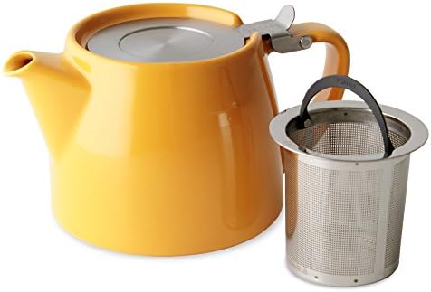 FORLIFE Stump Teapot with SLS Lid and Infuser, 18-Ounce, Mandarin