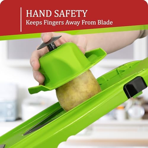 Borner by Reston Lloyd Food Safety Holder for Mandoline Slicers, Cutters & Graters, Protective Finger Guard for Safe Slicing & Grating, Made in Germany, Green