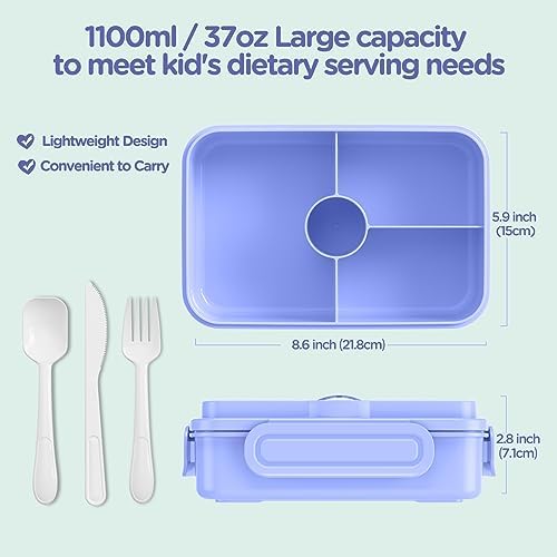 Jelife Bento Lunch Box for Kids, Large Bento-Style Leakproof Bento Boxes