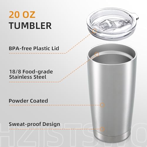 20 oz Tumbler with Lid Stainless Steel Insulated Tumblers, 1 Pack