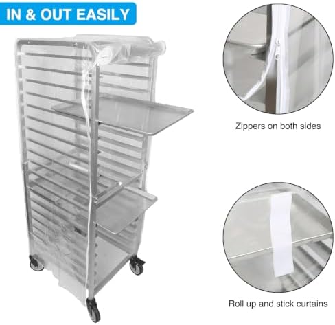 lopeztek 20-Tier Full Sheet Pan Rack Exclusive Dustproof Cover, Non-Generic