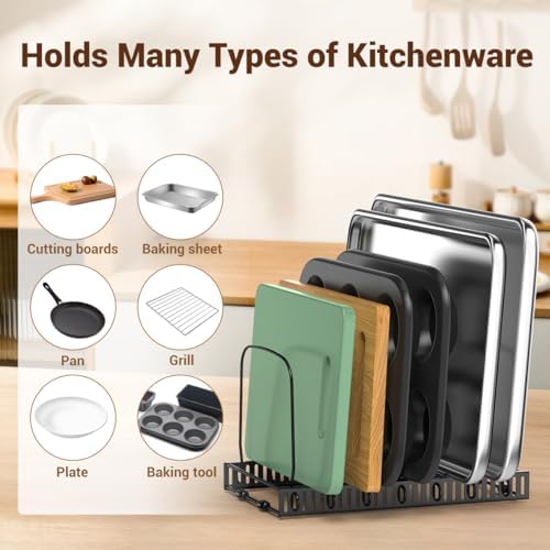 Housolution Cutting Board and Baking Tray Cookie Sheet Organizer, Black