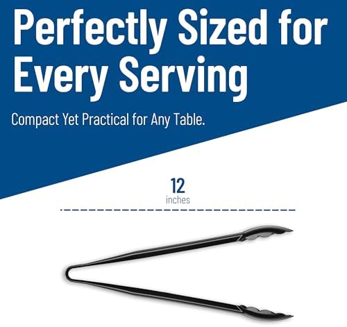 Carlisle FoodService Products 471203 Carly Salad Tong, 12" Utility Tong, Black, 12 Pack