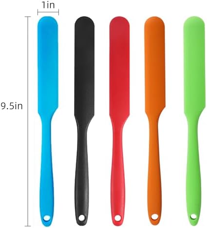 5 Pcs Silicone Jar Spatulas,Sourdough Spatula with Long Handle,Cake Cream Butter Spatulas(5 Pcs)