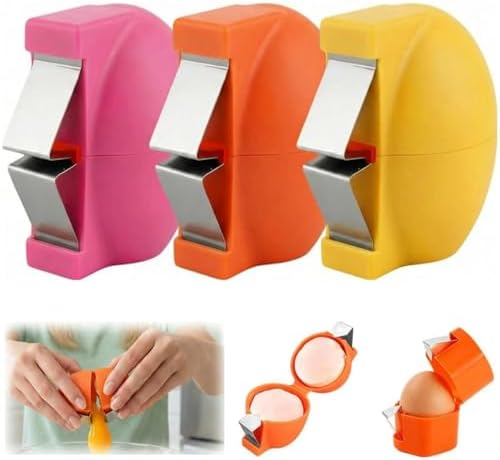 3 Pcs Egg Shell Opener, Egg Separator Egg Cracker Egg Peeler for Raw Eggs, Hard Boiled Egg Peeler Tool for Cutting Eggs,Quickly Cutting Off Eggs Breaker Kitchen Gadgets for Cooking Bakery-1
