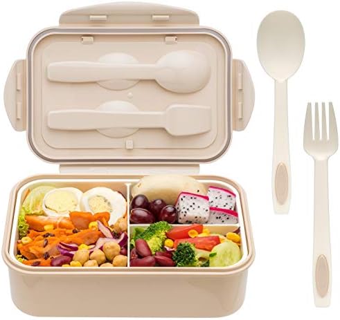 LOVINA Bento Box for Adults and Kids - 1400ML Portable, Lightweight, Easy to Carry Meal Holder with Spoon & Fork, Durable, Leak-Proof, BPA-Free and Food-Safe Materials