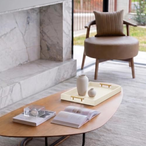ATZYmolin 22" x 15.7" Extra Large Serving Tray, Vanity Platter, Beige