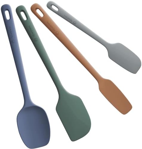 ChefAide 4 Pieces Silicone Spatulas Set, Heat Resistant Rubber Spatula