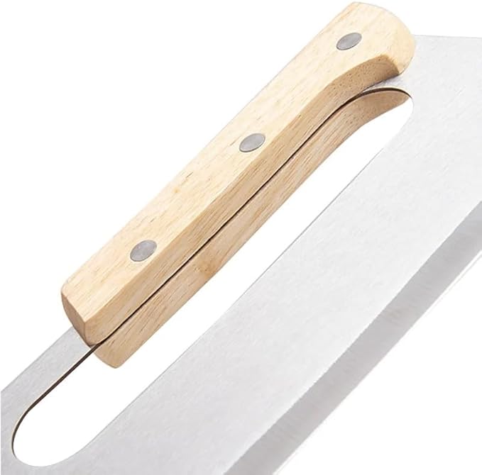 14" Dual-Grip Pizza Cutter Rocker Board Set | Bamboo Pizza Cutting Board with Pizza Rocker Knife Slicer | Pizza Serving Board | Pizza Cutter Rocker Blade | Best Pizza Accessories Gift Set