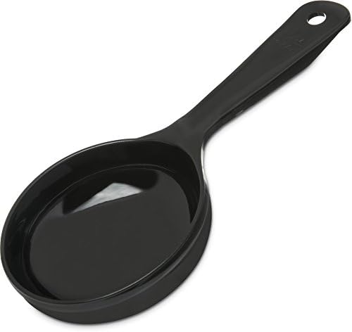 Carlisle FoodService Products 493003 Solid Short Handle Portion Control Spoon, 6 oz, Black