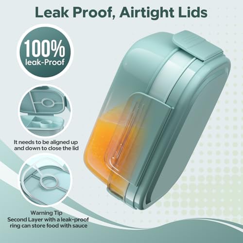 Bento Box Adult with Insulated Lunch Bag - 3 Stackable Leak-Proof Lunch Box