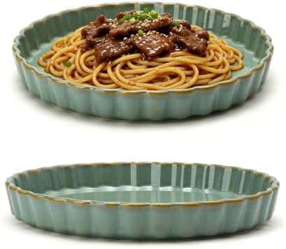 Ceramic Pie Pan for Baking[10 inch],NonStick Ceramic Quiche Baking Dish