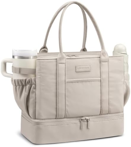 LOVEVOOK Insulated Lunch Bag Women with Triple Compartments & Bottle Holder