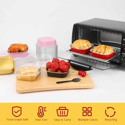 LNYZQUS 4 Inch Mini Pie Tins with Lids, 7.5oz Foil Individual Cake Pans
