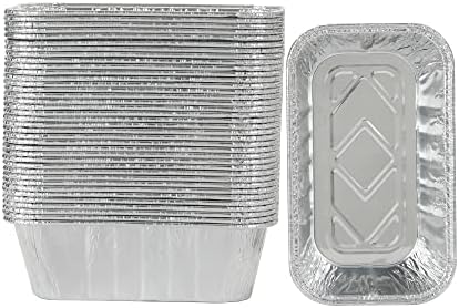 Waytiffer 30 Pack 1Lb mini Loaf Pans Heavy Duty Disposable Aluminum Foil Bread Tins Standard Size - 6" X 3.5" X 2.5" Oven Safe Sturdy Small Bread Tin Pans-1 Pound Loaf Pans …