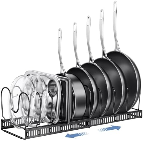 ORDORA Expandable Pots and Pans Organizer under Cabinet with 10 Dividers