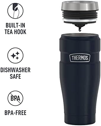 THERMOS Stainless King Travel Tumbler, 16 Ounce, Vacuum-Insulated | Midnight Blue | Pack of 4