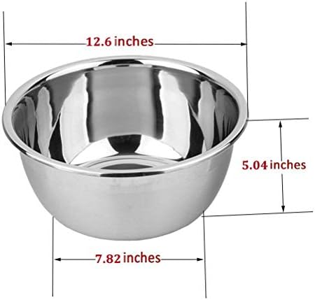 meleg otthon Stainless Steel Bowl,8.5QT Salad Bowl,Metal Bowls,Stainless Steel Basin,Heavy Duty Deeper Edge Mirror Finish Dishwasher Safe Bowl (XXL)…