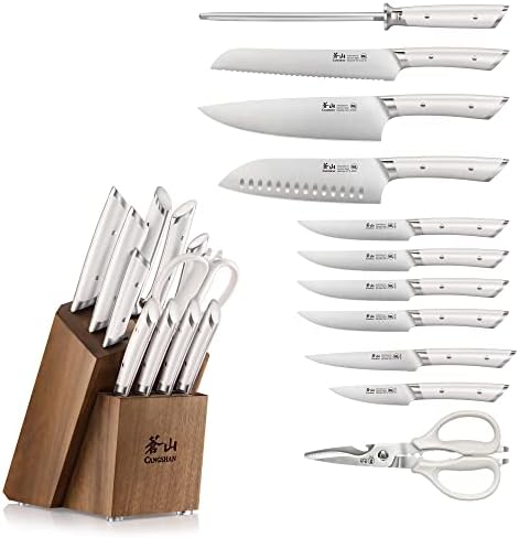Cangshan HELENA Series German Steel Forged Knife Block Set (12-Piece, White), Oprah's Favorite Things 2023