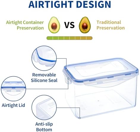 KIGI Food Storage Containers, Medium Deep, 2 Pack (8.3 Cup / 68 oz)