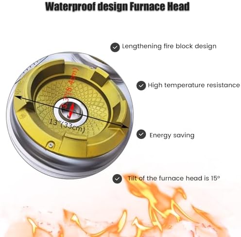 Commercial Gas Ranges Wok, Gas Stove for Liquefied Gas and Natural Gas, 3 Burners Cooktop, 13" Furnace Head 85300BTU, 59" Tall, High Temperature Stove 110V