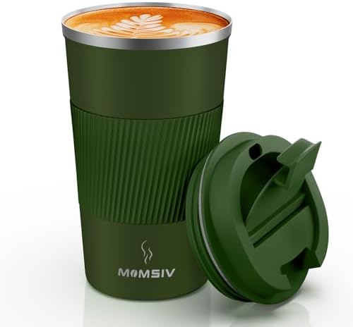 MOMSIV 17oz Travel Coffee Mug, Insulated Coffee Cup with Leakproof Lid