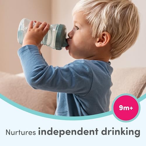 NUK First Choice Fun Grips Straw Cup 2.0, 10 oz. Sippy Cup with Handles, Leak Proof Straw Cup, 3-Pack