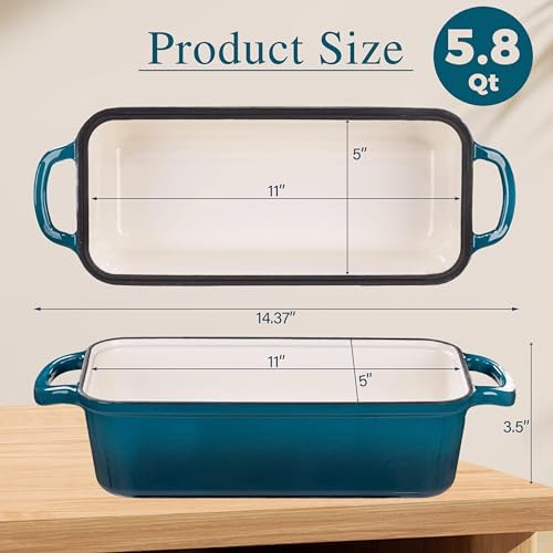 11x5 Inch Cast Iron Loaf Pan with Lid, Sourdough Bread Baking