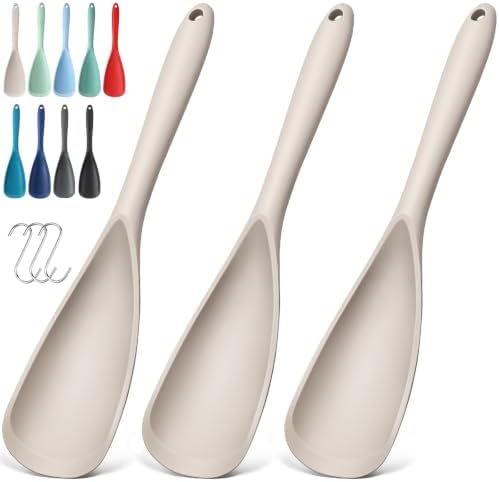 3 PACK Silicone Cooking Spatula & Spoon for Nonstick Cookware