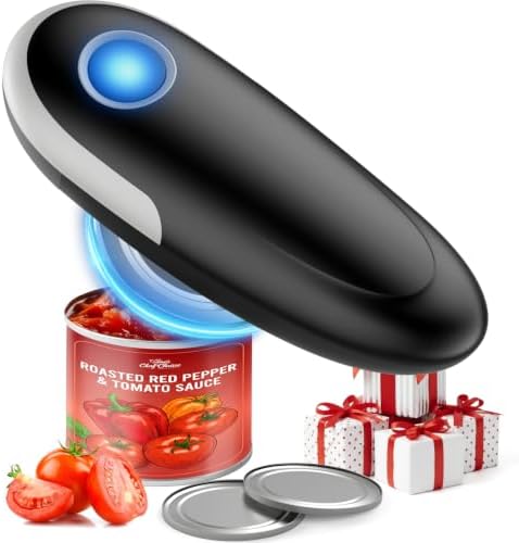 Electric Can Opener, One-Touch Automatic Can Opener for Seniors with Arthritis, Smooth Edge, Hands-Free, Fast Opening, Battery Powered, Food Safe Portable Electric Can Openers for Kitchen
