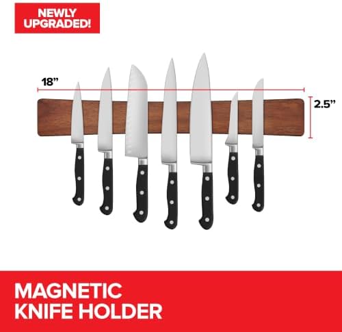 Modern Innovations Magnetic Knife Holder, 18 Inch, Acacia Wood