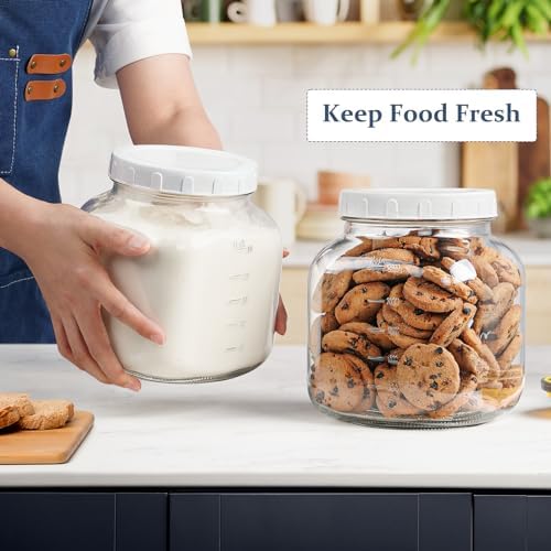0.8Gal Glass Jar with Lid, Wide Mouth Mason Jar for Airtight Storage, 2 Pcs