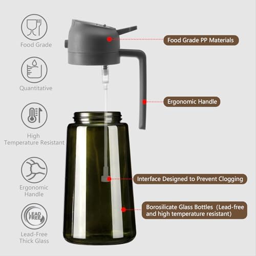 SWEET VIEW Olive Oil Dispenser and Oil Sprayer 16oz/470ml