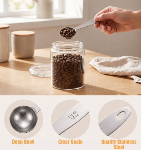 4 PCS Stainless Steel Measuring Spoons Set, Stackable for Baking
